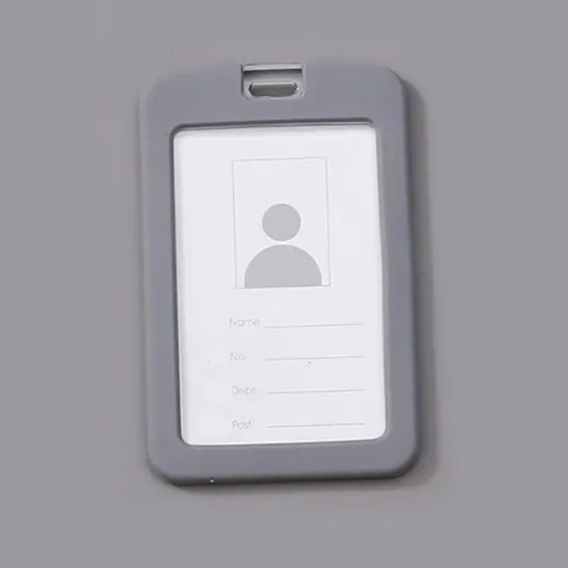 Premium Silicone ID Card Holder-Gray with Logo